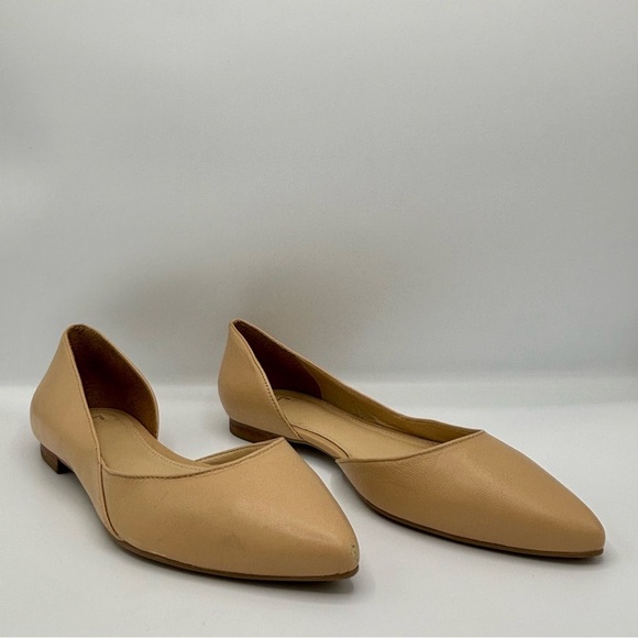 MARC FISHER Sunny Half D'orsay Flat In Beige Leather Size 7.5 - Picture 6 of 12